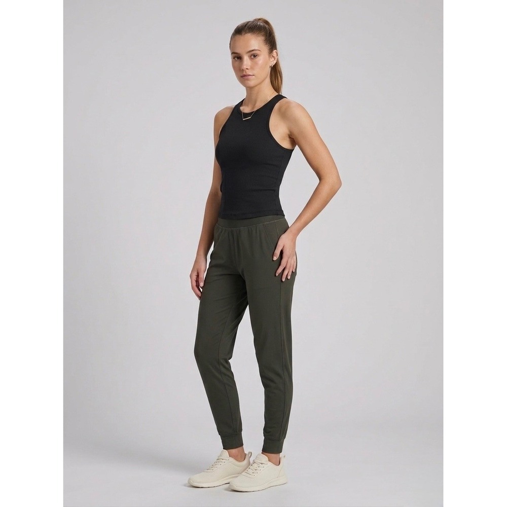 Vuori Mudra Fitted Ribbed Tank Black High Neck Racerback Athletic Top XXS